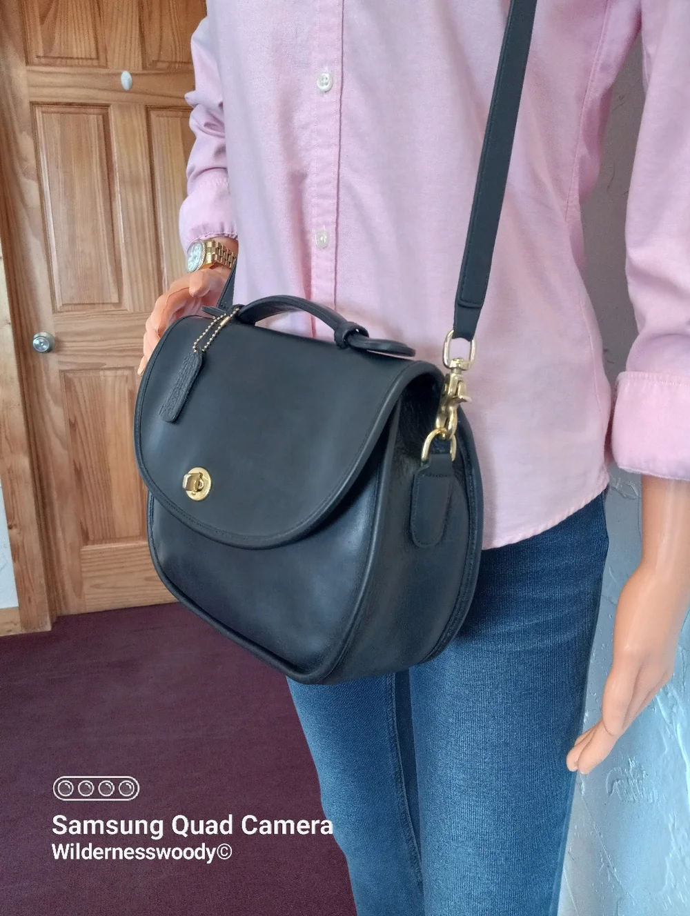 Coach Large Plaza bag/"The Bistro Bag" Navy Blue, Late 1980's-early 1990's - Picture 14 of 16